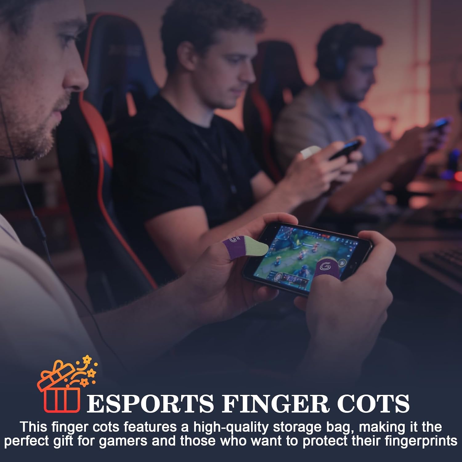 10-Pack Gaming Finger Sleeves, Compatible with All Touchscreen Devices image 4