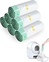 ANWA 120 Count Heavy-Duty Cat Litter Box Liners for Litter Robot 4/5 & Automatic Boxes - Extra Thick Drawstring, Bulk Pack