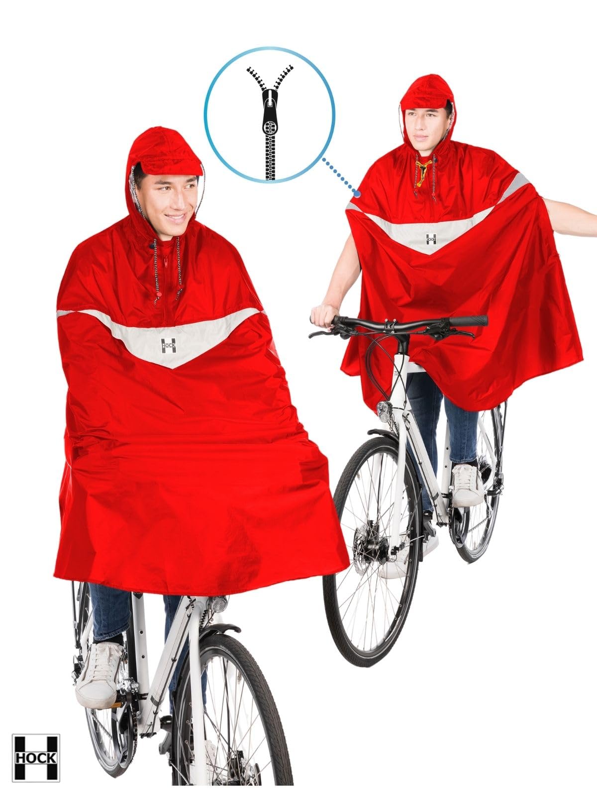 Hock Super Praktiko Poncho à vélo, 30% réduit, Résistant à l'eau, Unisex, Adulte, Cyclisme, Poncho, One Size