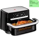 Moulinex Easy Fry Dual Flex, air fryer, Grand tiroir de 9L, Double zone, Séparateur amovible, jusqu'à 8personnes, 7programmes intuitifs, EZ9228F0, noire, Noir - 2