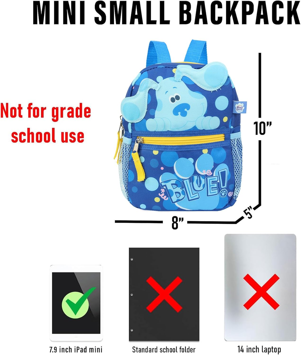 Blue's Clues 10" Harness Backpack for Toddlers - Boys Backpack for Kids Bundle with Water Bottle, Stickers, More | Blue's Clues Toddler Leash Bag