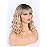 SYMEIW Blonde Wavy Wig with Bangs for Women Shoulder Length Synthetic Wigs Natural Wavy Blonde With Dark Brown Roots Wigs Heat Resistant for Daily Party Use