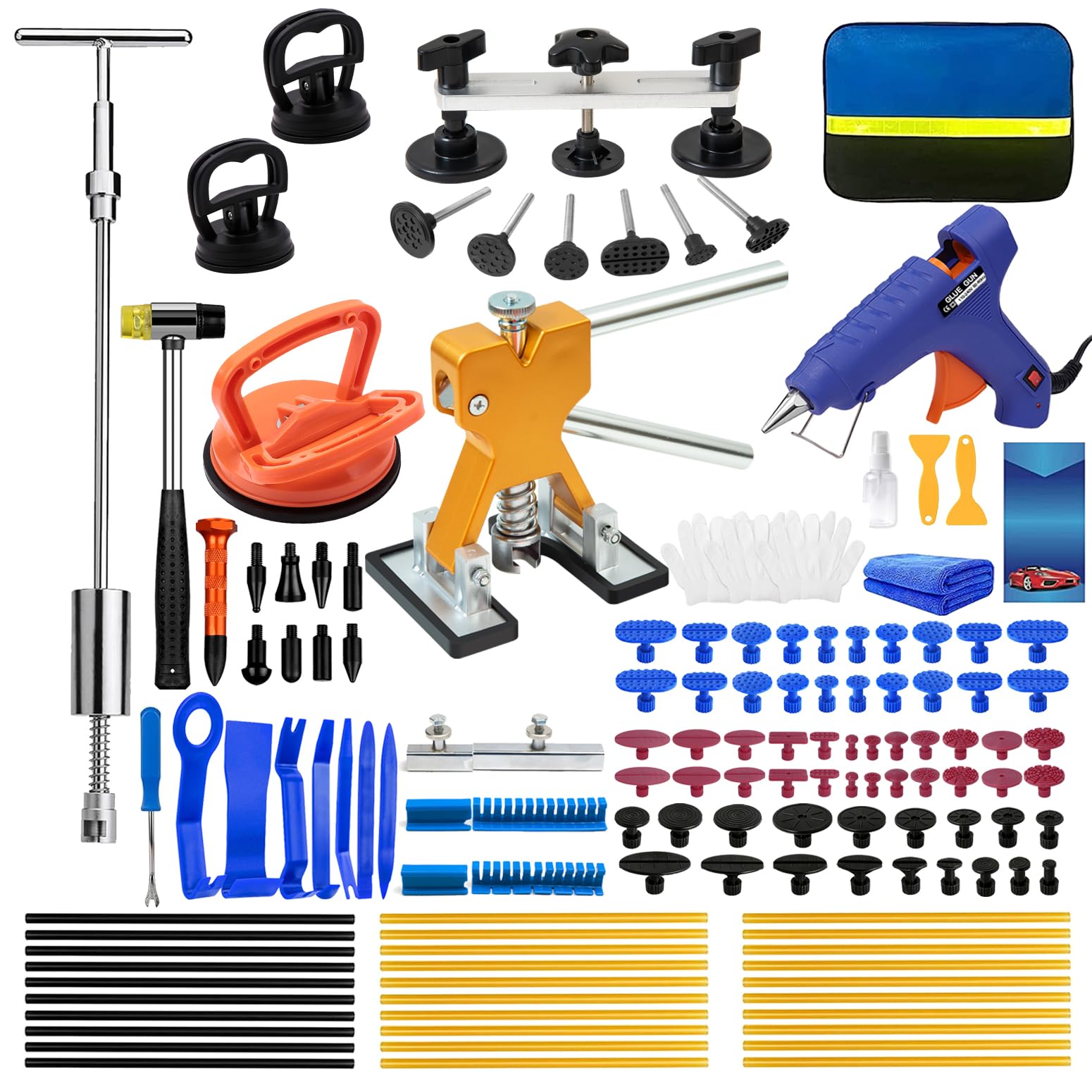 139PCS Dent Puller Kit, Paintless Dent Repair Kit with Slide Hammer
