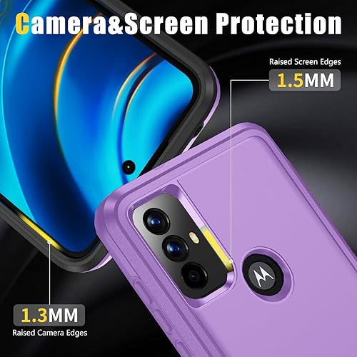 Miniatura 9 de Funda para Moto G Play 2023, Moto G Power 2022, Moto G Pure con protector de pantalla resistente, duradera y a prueba de golpes, color azul