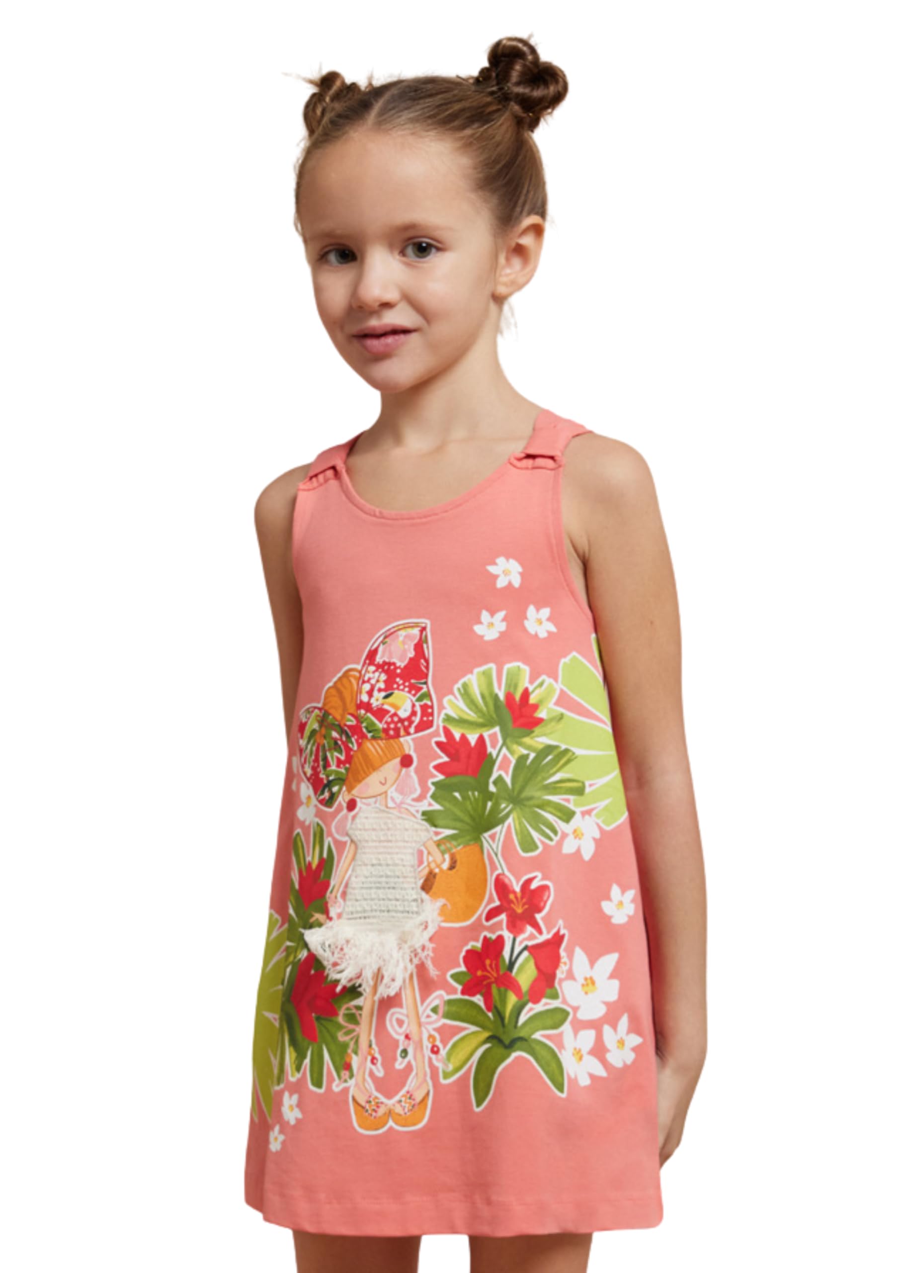 Mayoral Vestido Niña Verano –Sin Mangas – Vestido Playero para Niña – Ropa de Regalo-rallado – para niñas de 2 años a 8 años