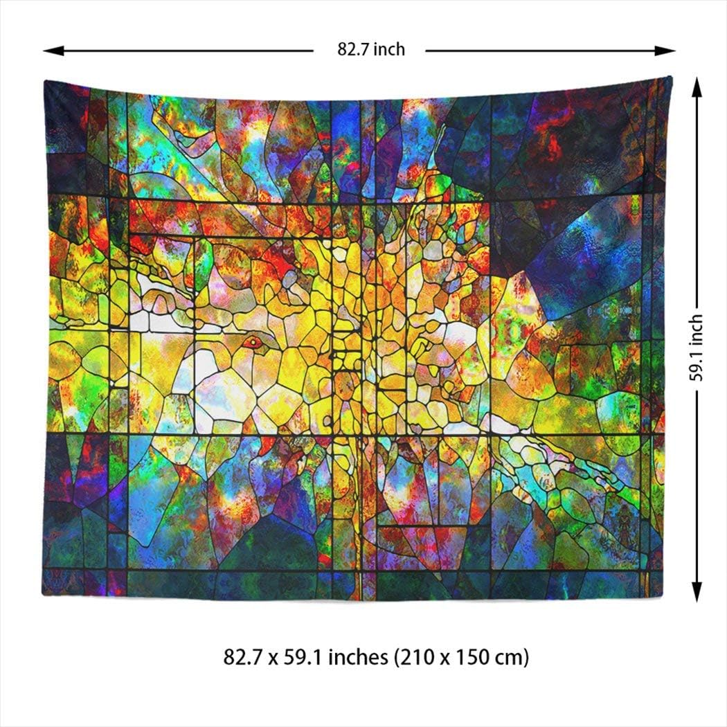 Tapestries Stained Glass Series Art Bedroom Living Room Classroom Home Tapestry Decoration Carpet 82.7x59.1 Inch Wall Hanging image 4