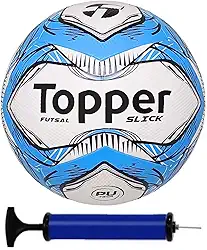 Bola Futsal Topper Slick Azul + Bomba De Ar