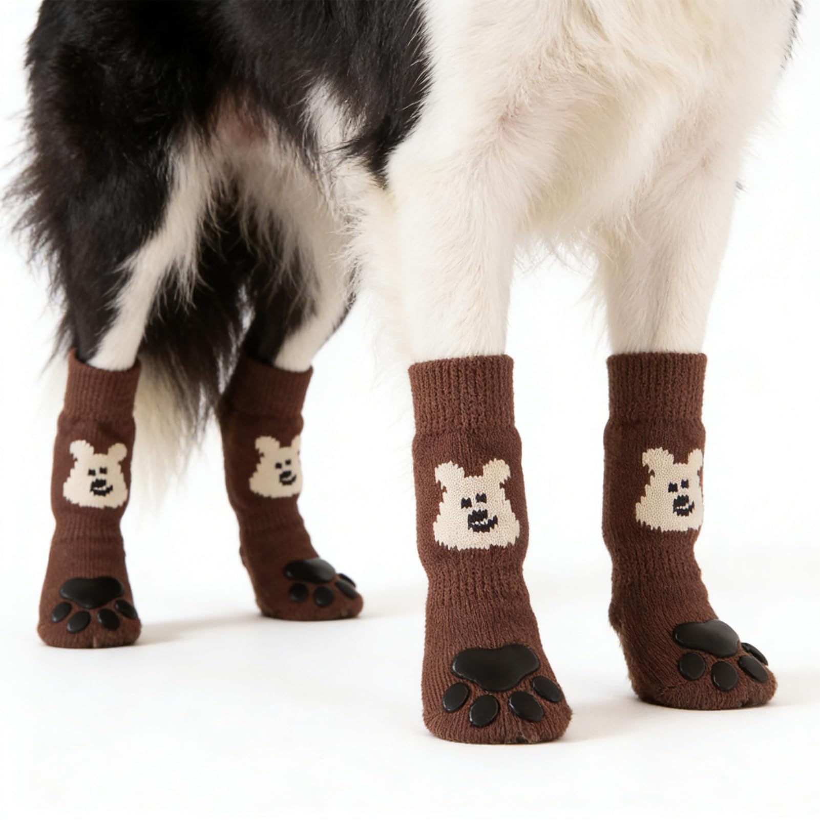 Non Slip Dog Socks - Pet Skin-Friendly Dog Slippers, Anti-Licking Paw Protector | For Large Dog Breeds, Indoor Floor Use, Living Room & Bedroom