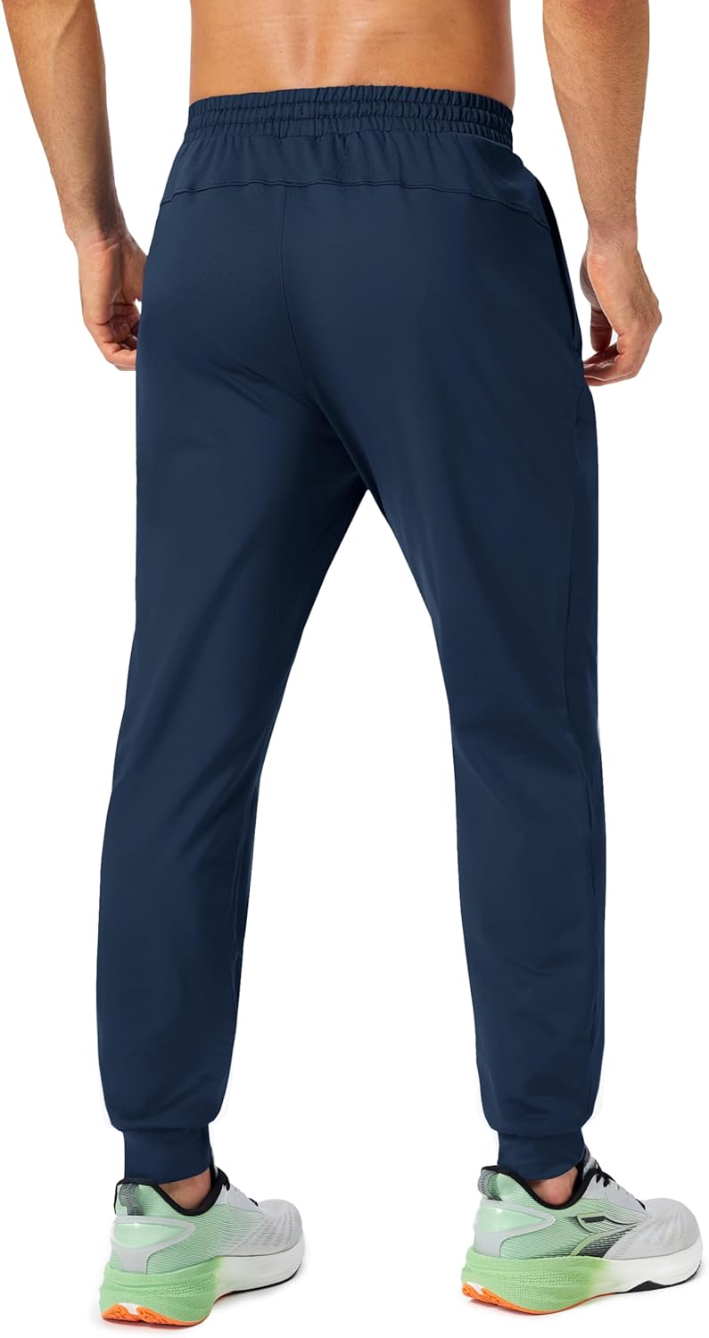 MAGCOMSEN Men's Fleece Lined Winter Warm Pants Water Resistant Active Running Gym Joggers Sweatpants with Zipper Pockets - Image 3