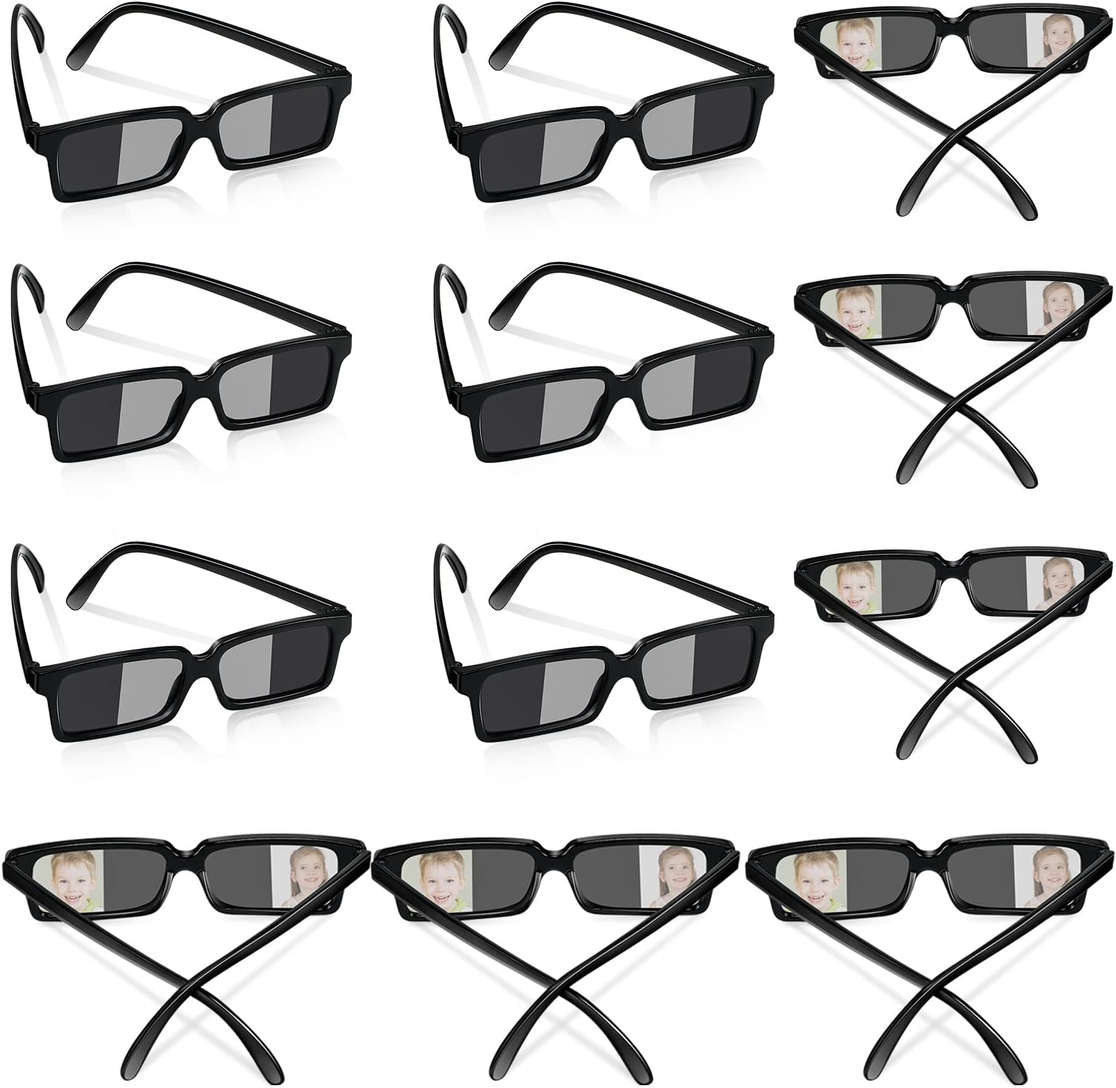 12 Pack Sunglasses Rear View Mirror Sunglasses Real Detective Glasses for Kids Anti Track See Behind You with Inside the Lens Mirrors Detective Gadgets for Personal Security Party Favor