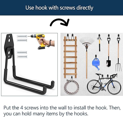 Miniatura 7 de Ganchos magnéticos grandes y resistentes, ganchos magnéticos fuertes para herramientas de jardín, mangueras, correas, tablero de clavijas de acero,