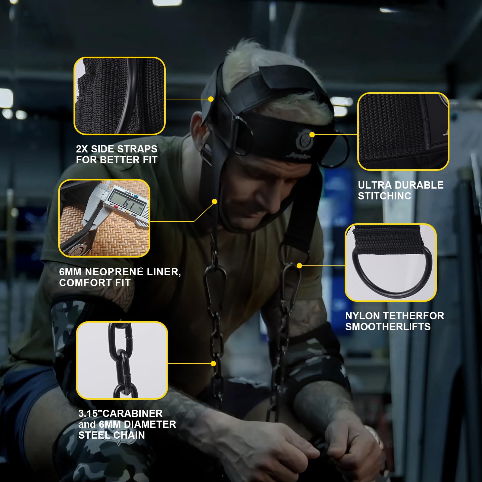 Neck Harness for Increases Neck Core Strength - Neck Exerciser with 30