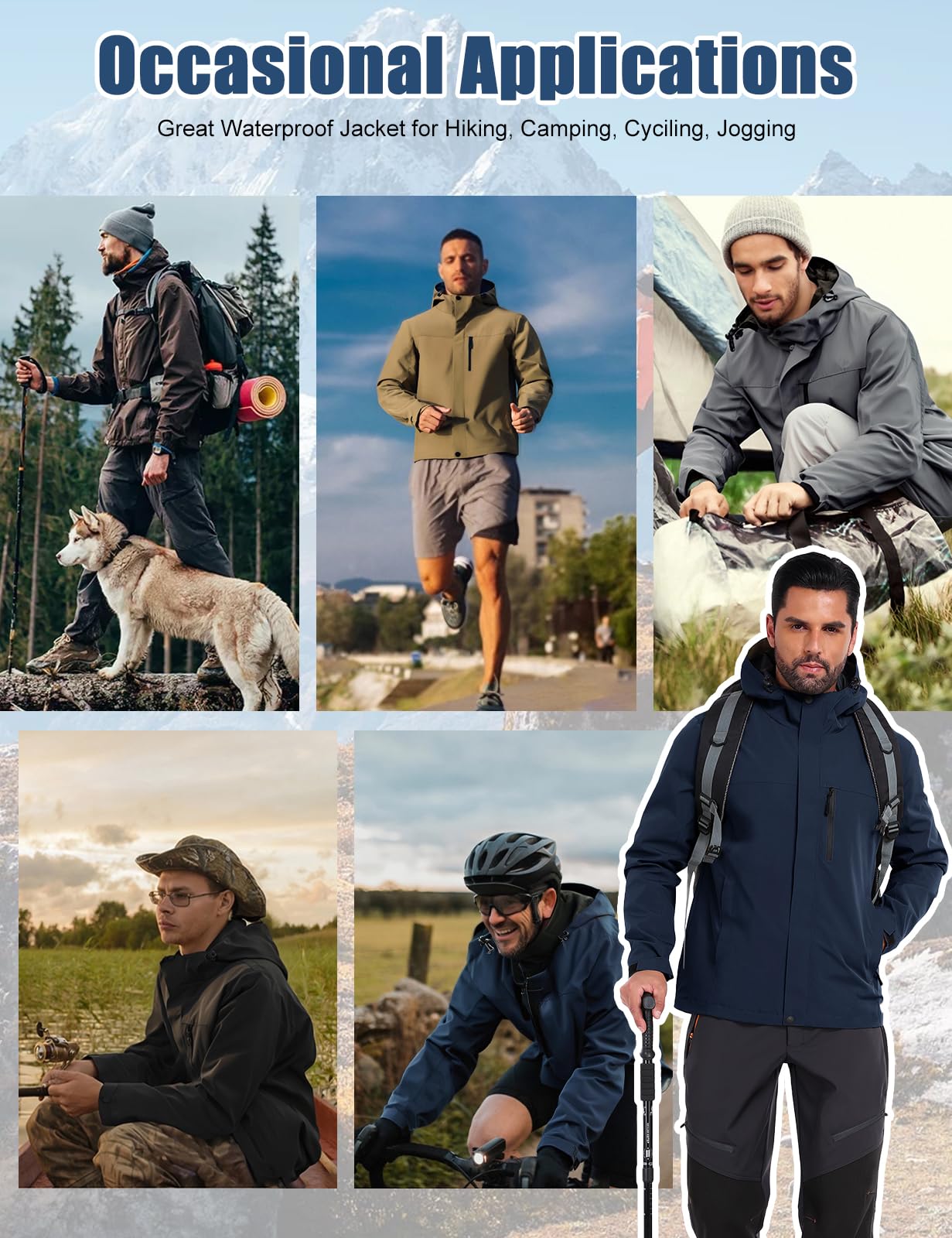 Svanco Giacca Impermeabile Antivento Uomo, Giubbotto Softshell Antipioggia Leggero per Trekking, Vento e Pioggia