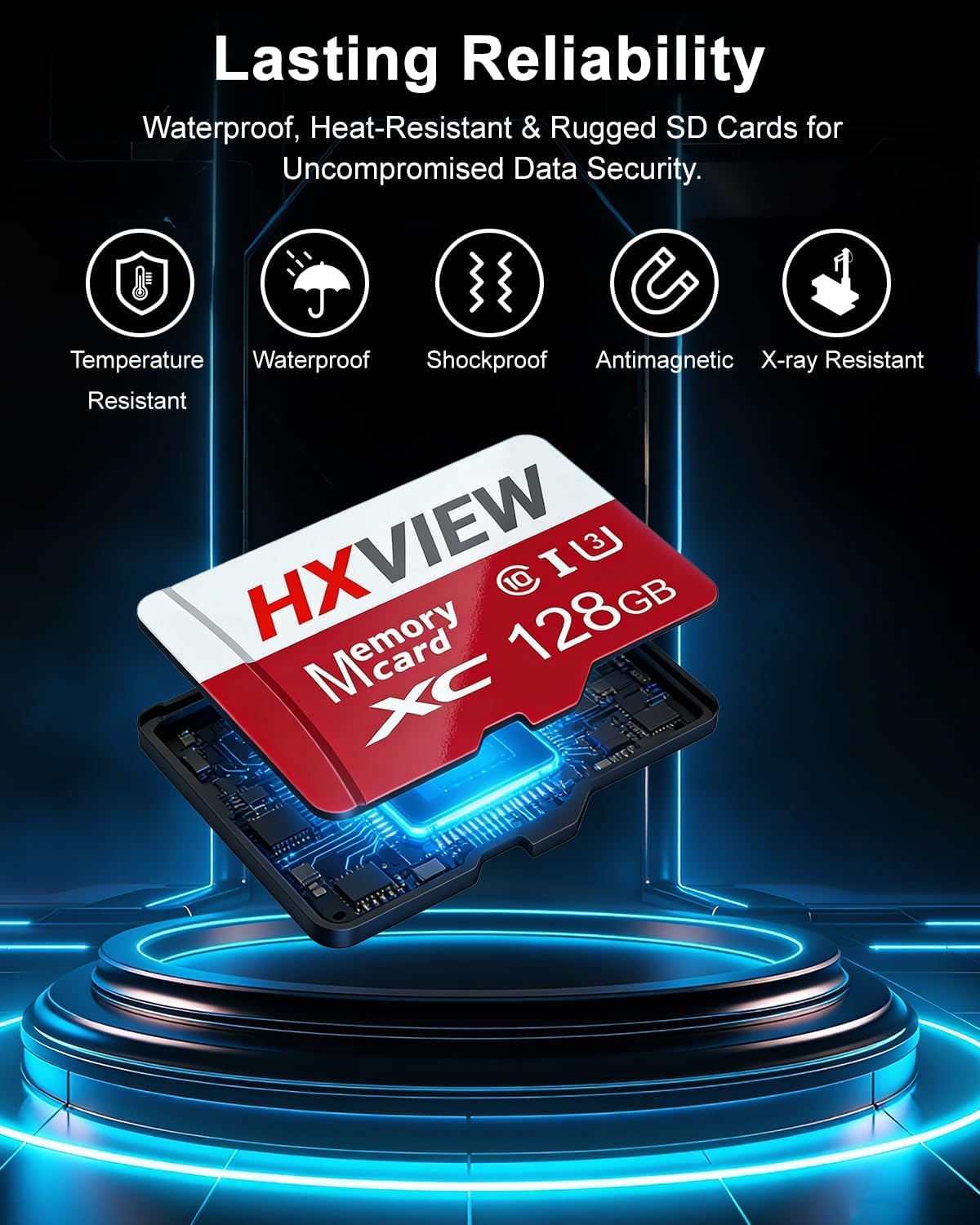 128GB Micro SDXC UHS-I Memory Card, Read Speed up to 100 MB/s, U3 C10 V30, for Security Cameras, Dash Cam, Action Cameras, Smartphones, Tablets