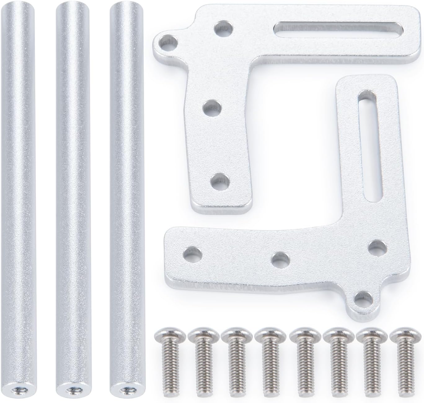 RC Aluminum Front Bumper Push Bar Bumper Bull Bars Compatible with 1/10 RC Car Chassis Gspeed LCG TRX4 SCX10 Dodge Power Wagon Cliffhanger Body Shell (Silver)