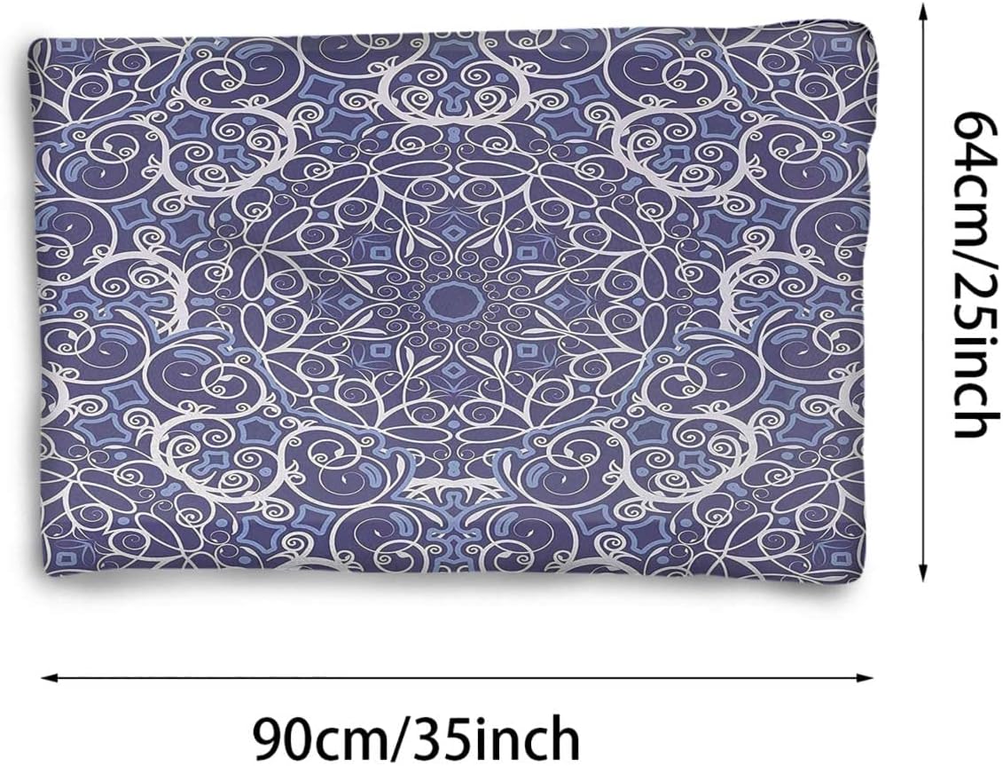 review Purple Blue White Thermal Pet Mat Bed Liner Floral and Modern Bohemian Print Soft Flannel Thickened Pet Soft Fleece Pad Pet Bed Mat Navy Blue 25
