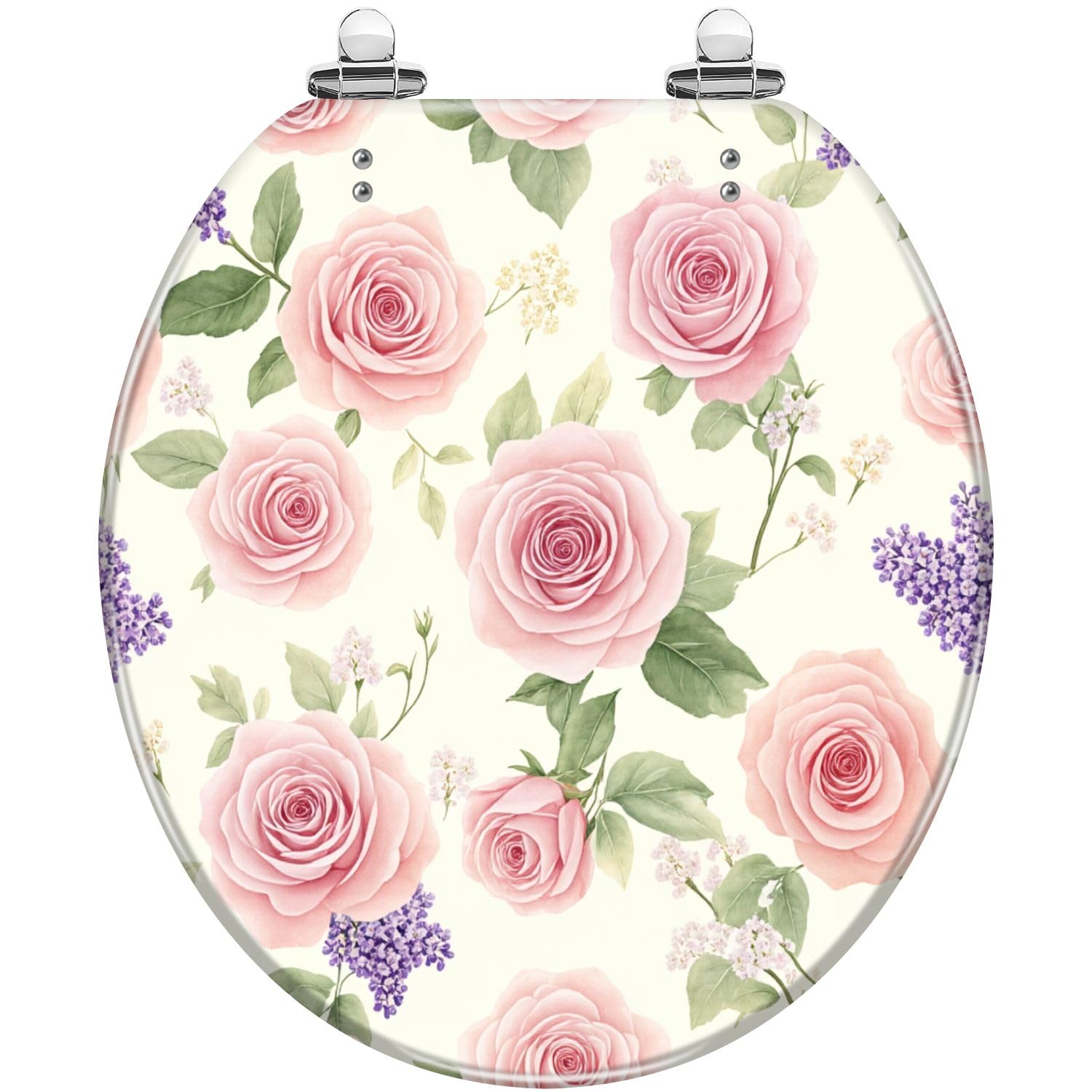 Abattant de toilette motif floral pour une décoration de salle de bain nature