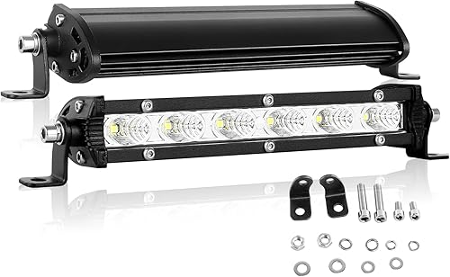 RIGIDON Barra de luz LED de 30 W, barra de luz de inundación delgada de 7 pulgadas, una sola fila, impermeable, luz de trabajo LED, luces de