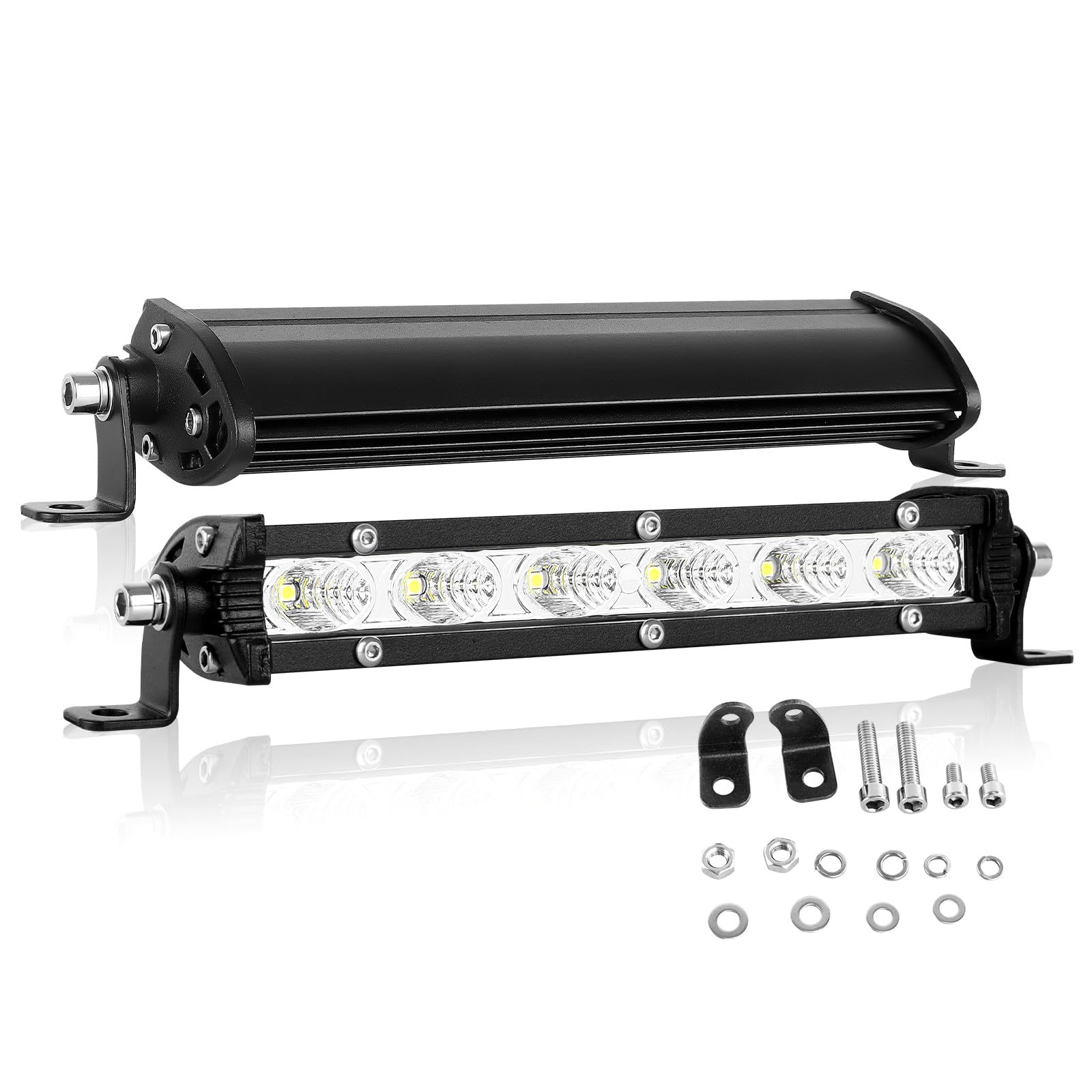 Barra LED Ultra Sottile 7 Pollici 55W 12V/24V - Led Work Light Off-road (2 Pezzi)