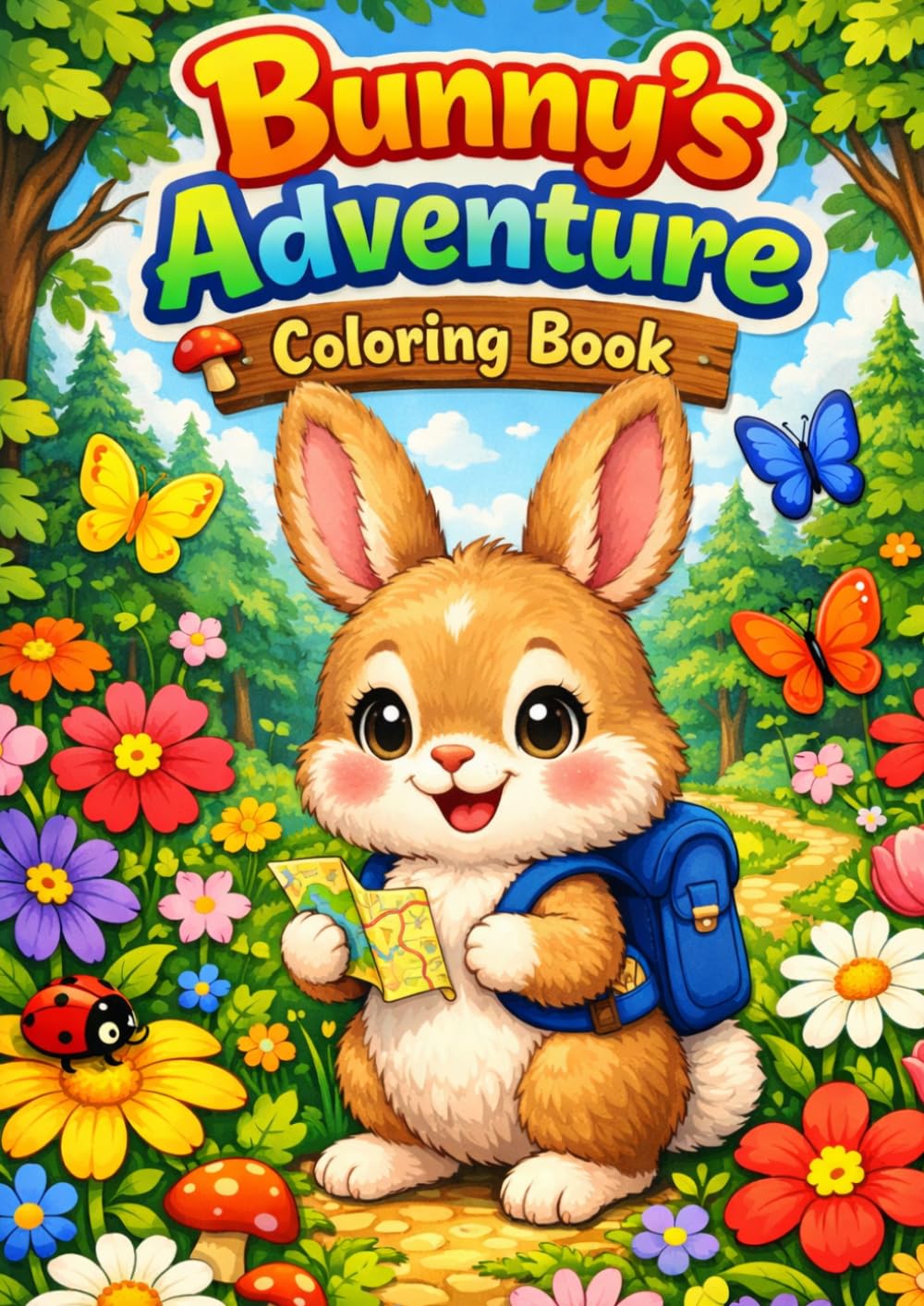 Cute Bunny adventure Coloring Book for Kids: Bunny's adventure Coloring Book