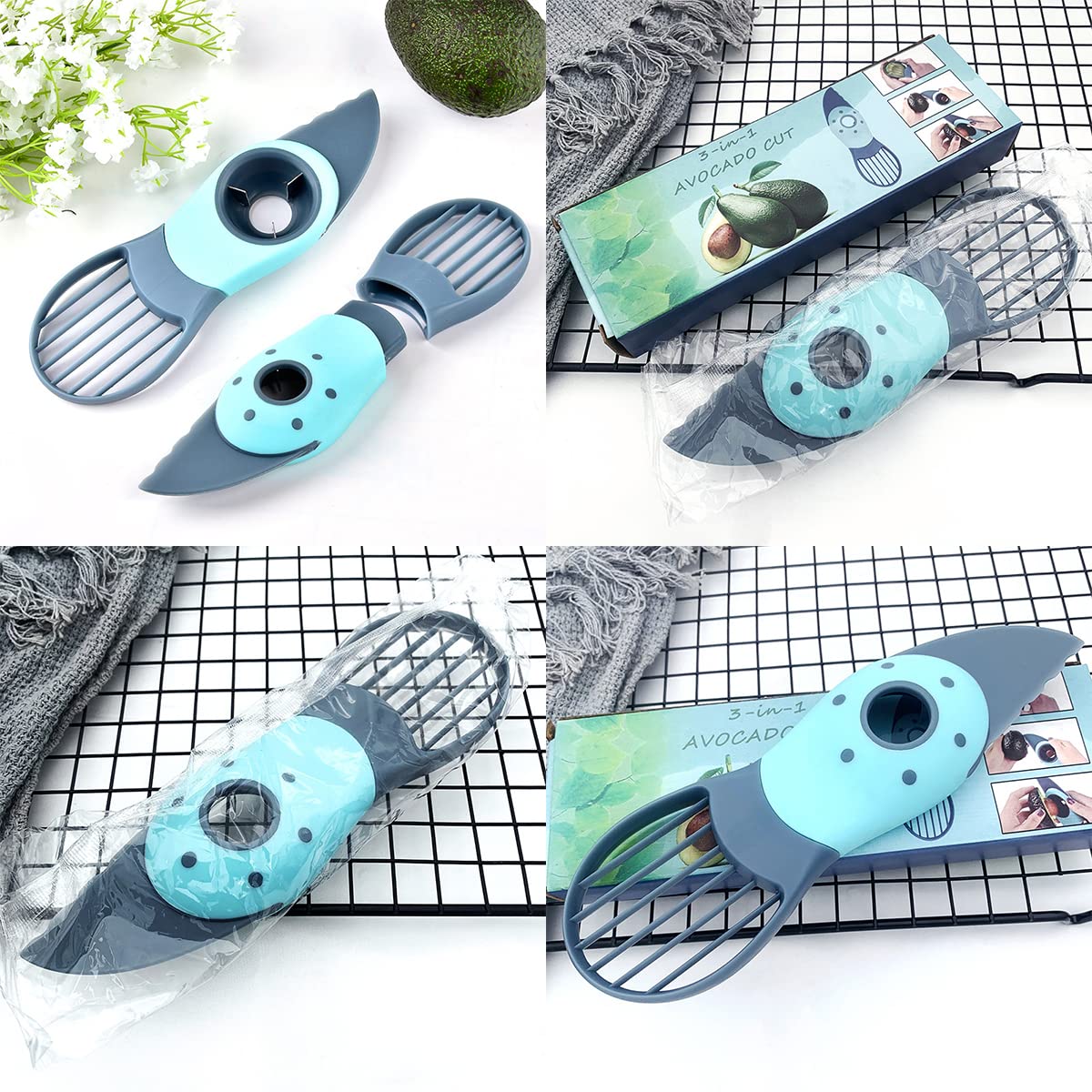 1 pz 3-in-1 affettatrice per avocado, snocciolatore e taglierina