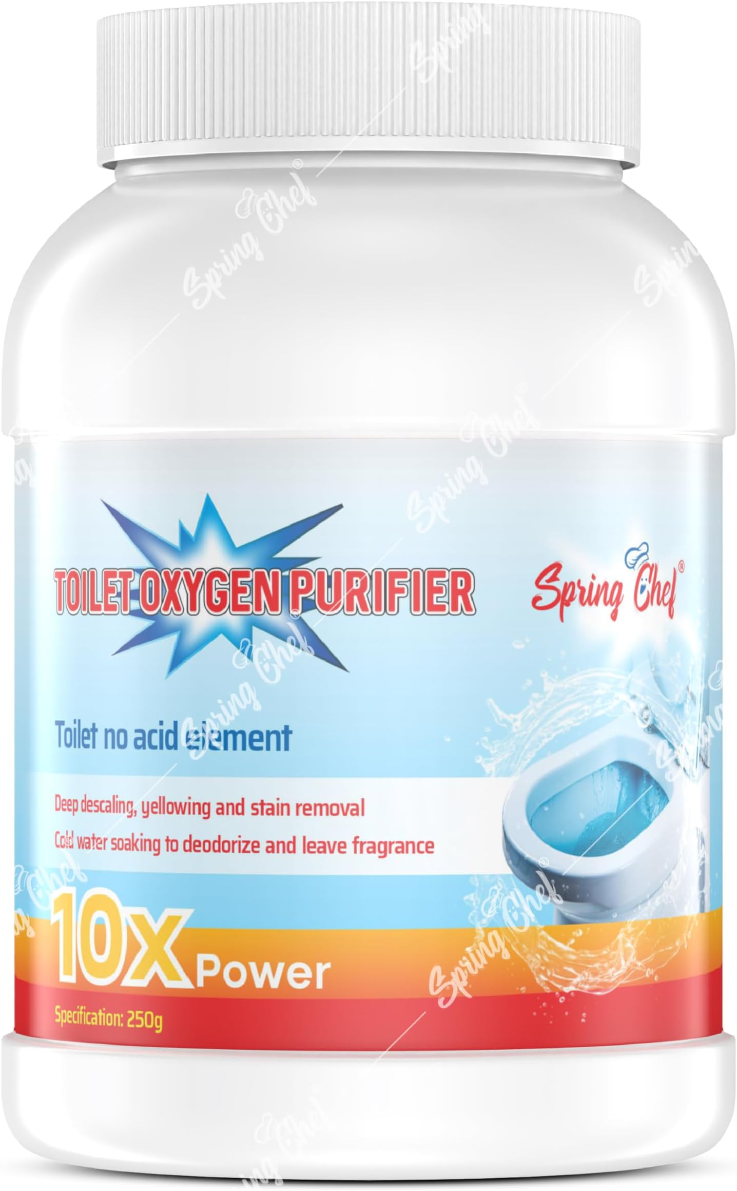 Spring Chef Pounder Active Oxygen Agent Cleaner Toilet Powder With Super Active Cleaning Agent, Can Effectively Remove Stubborn Dirt From Toilet Etc– 250 Gram (Toilet Cleaner Agent)