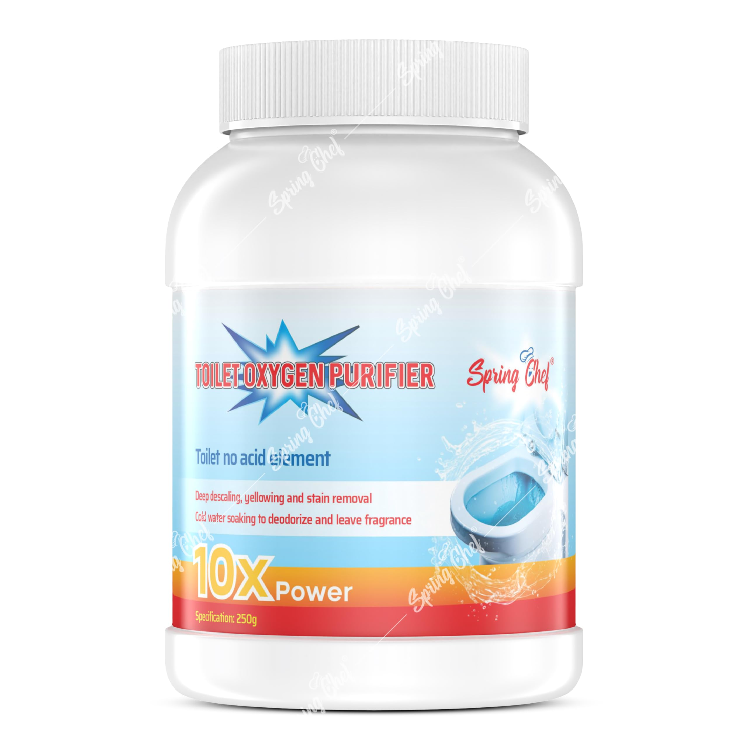 Spring Chef Pounder Active Oxygen Agent Cleaner Toilet Powder With Super Active Cleaning Agent, Can Effectively Remove Stubborn Dirt From Toilet Etc– 250 Gram (Toilet Cleaner Agent)