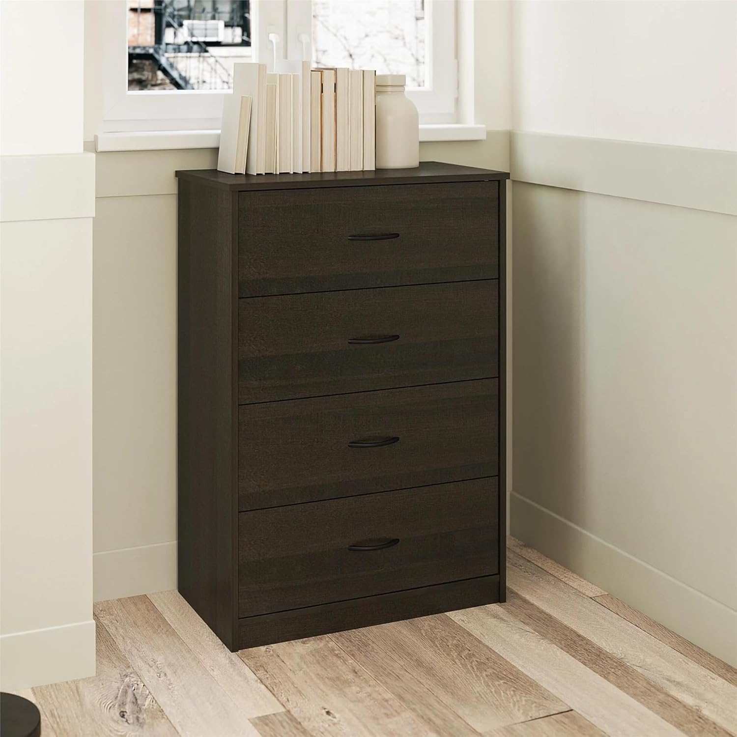 Mainstays 4Drawer Dresser, Black Oak (Espresso) Home