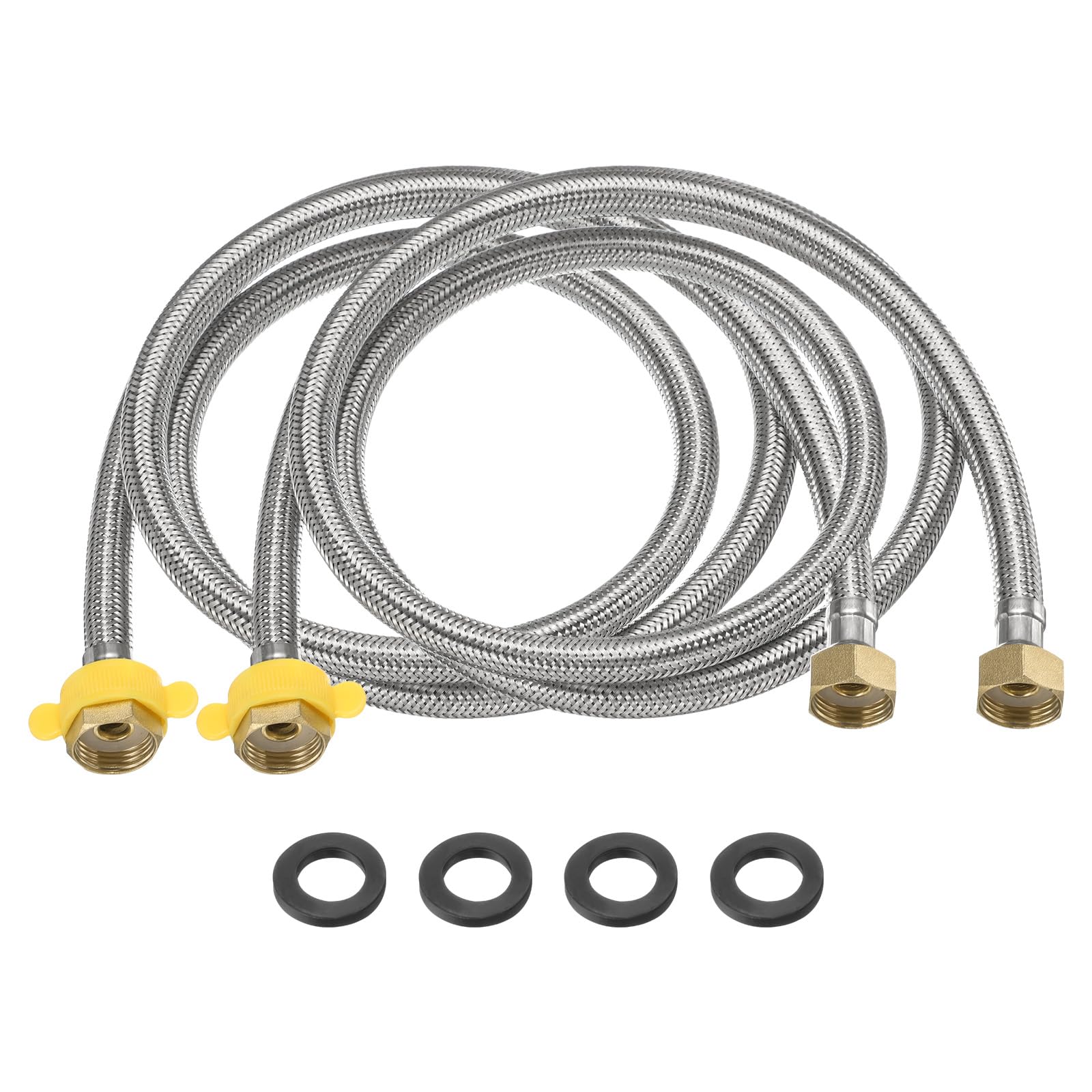 Connecteur robinet G1/2 femelle flexible inox tressé 150 cm 2x