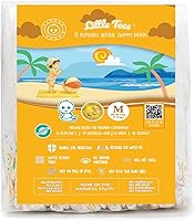 Vista 17 de Little Toes - Pañales de natación desechables naturales de primera calidad, talla 1-2 S (13-20 libras) (24 unidades) Pañales de natación