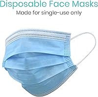 Vista 4 de Vive Mascarilla desechable 50 unidades, 3 capas, transpirable, protectora, para la nariz/boca, no tejida, con cintas elásticas para las orejas