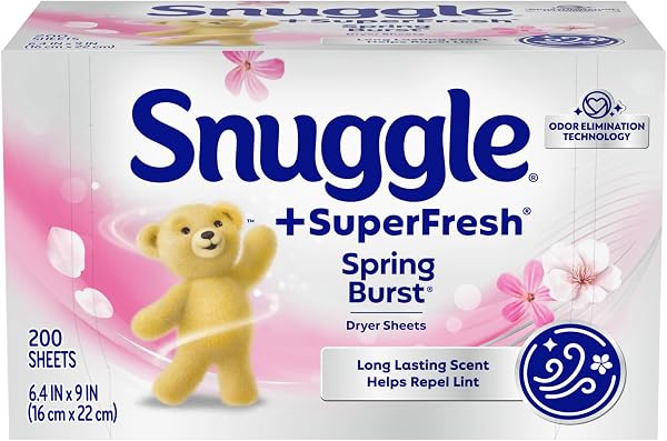 Snuggle Plus SuperFresh Spring Burst Fabric Softener Sheets 200 Count