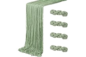 4 Pack Sage Green Cheese Cloth Runner 20 x 120 inch Table Runner