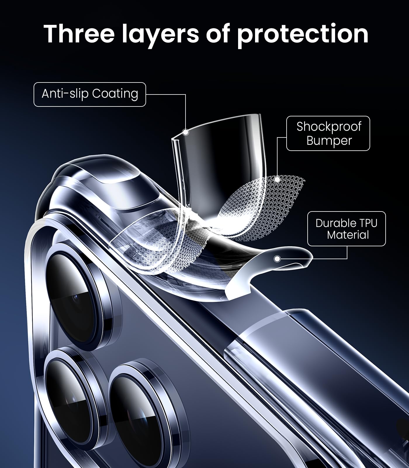 Mkeke Compatible with iPhone 17 Pro Case Clear [Not-Yellowing] [Military-Grade Drop Protection] Shockproof Protective Phone Bumper for Apple 6.3 inch 2025