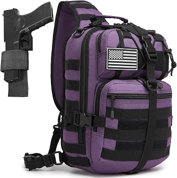 Tactical Crossbody Backpack Large Sling Pack With Holster Shoulder Bag For Men Outdoors Hiking Camping Gym