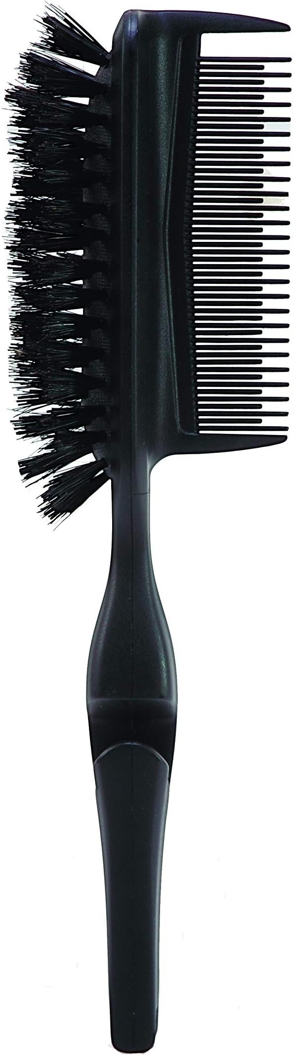 Cricket Static Free Ponytail Double-Sided Bristle Hair Brush - Smoothing, Teasing, and Volume – Anti-Static Brush for Frizz-Free Ponytails and Updos, Includes 3 Elastic Hair Ties