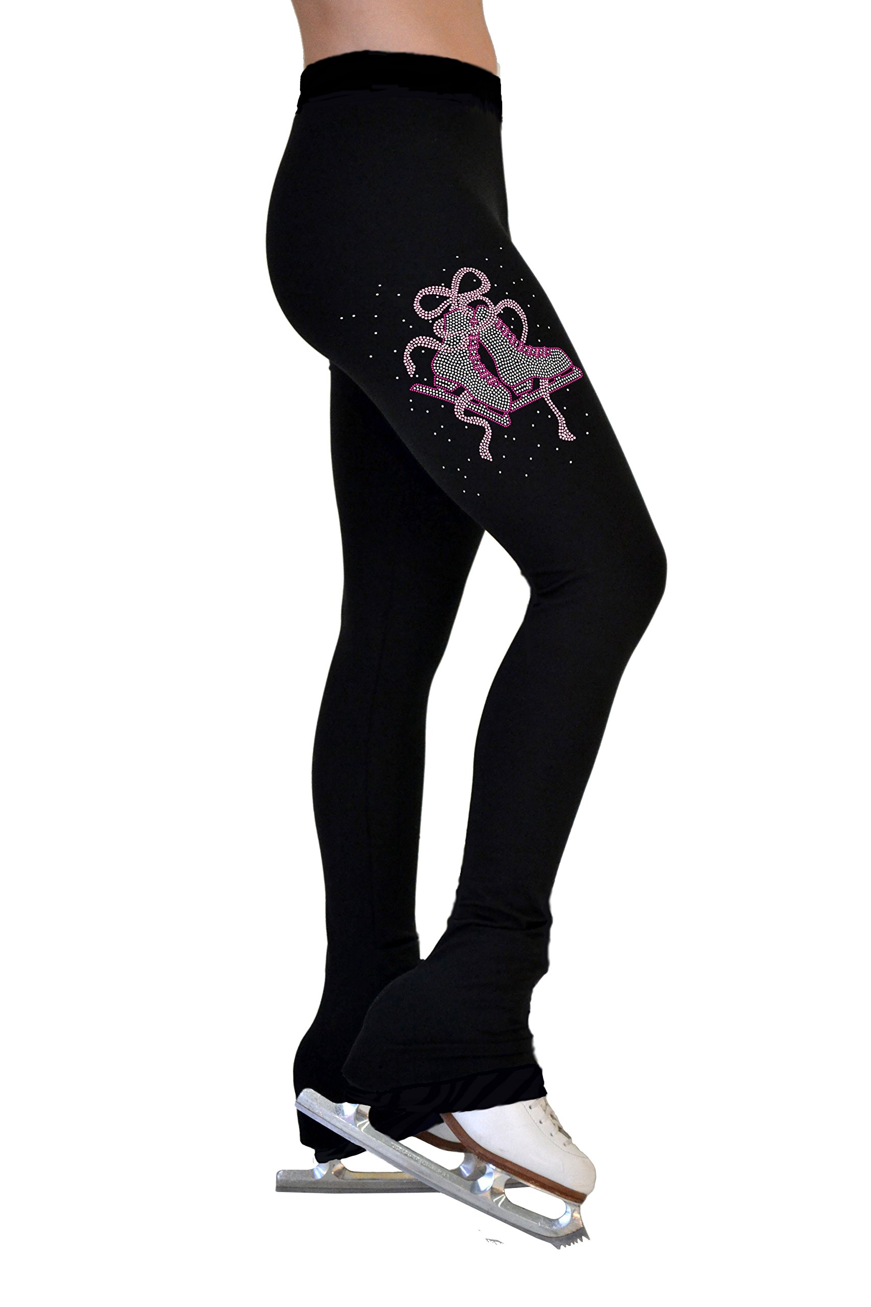 ChloeNoel P86 (Adult) - Crystal Vintage Figure Skating Pants Skate/Ribbon Pink Adult Small