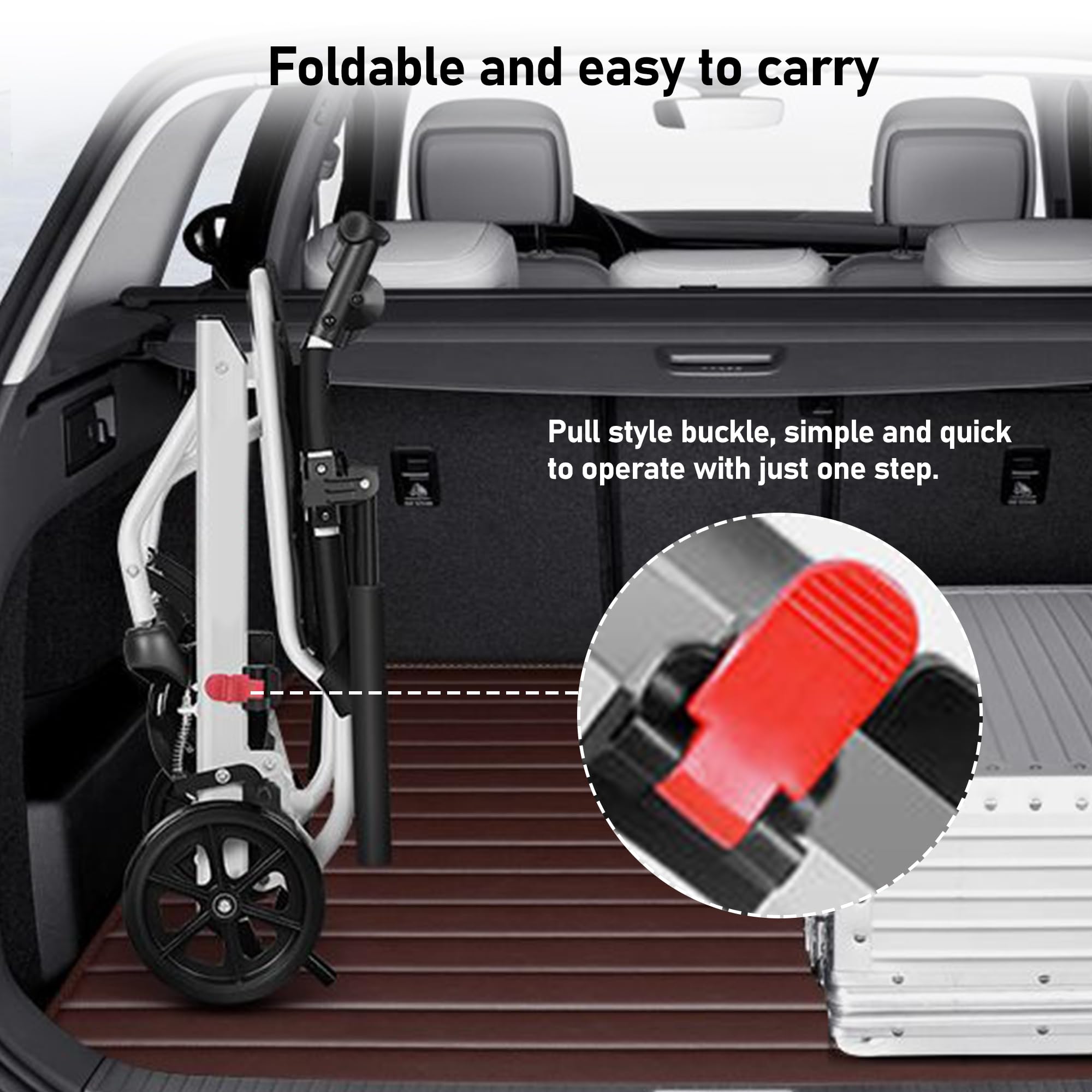 Leichter faltbarer Rollstuhl für Erwachsene – ergonomischer Aluminiumstuhl, 6 kg, 100 kg für ältere Menschen und Behinderte, perfekt für Reisen