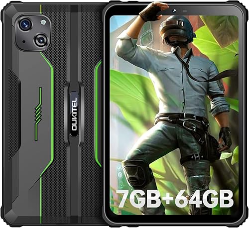 OUKITEL RT3 - Tableta Android 12 resistente al agua 8 pulgadas Octa Core 7 GB64 GB 1 TB expandible batería de 5150 mAh cámara de 168 MP tabletas