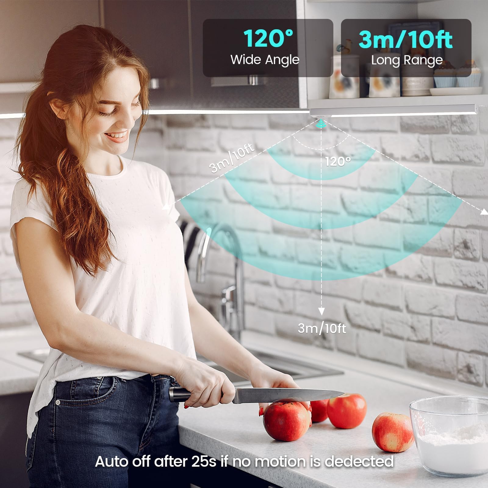 2 Luci LED Armadio Con Sensore Movimento - 30cm, 88 LED, 4 Modalità, USB Ricaricabile, Magnetica, Per Cucina, Corridoio, Garage - Foto 7