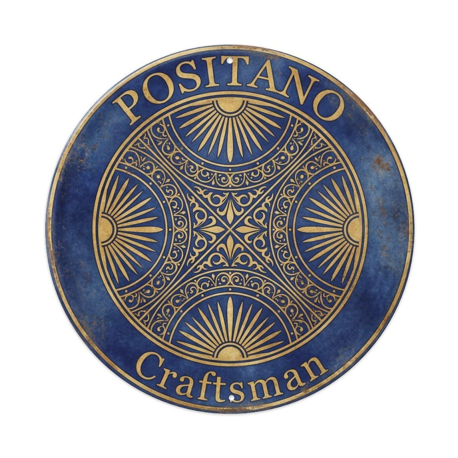 Vintage Travel Positano Italy Artisan Metal Tin Sign Plaque