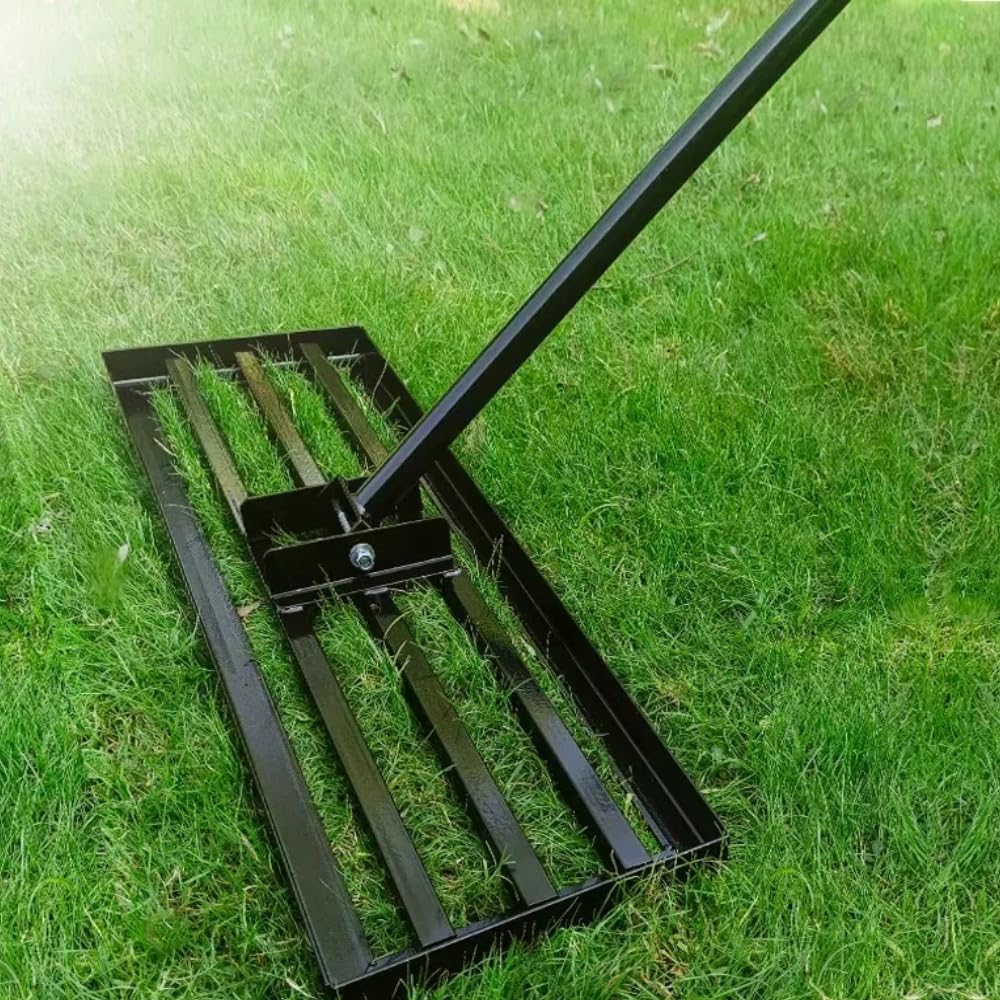 Grabie wyrównujące trawnik 76,2 x 25,4 cm, grabie wyrównujące ziemię, narzędzia do trawników z regulowanym uchwytem do ogrodu, pola golfowego, gospodarstwa, pastwiska