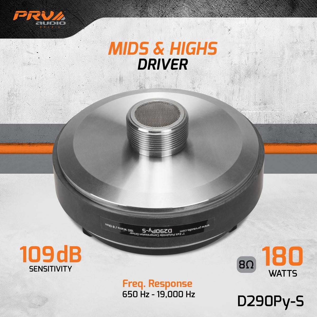 PRV AUDIO D290Py-S 180 Watts 1" Pro Audio Screw-on Compression Driver 8 Ohm (Single)
