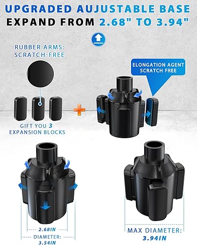 Miniatura 8 de IPOW Paquete de 2 expansores de portavasos para automóvil con soporte ajustable y base, compatible con Yeti Ramblers, Hydro Flasks, la mayoría de