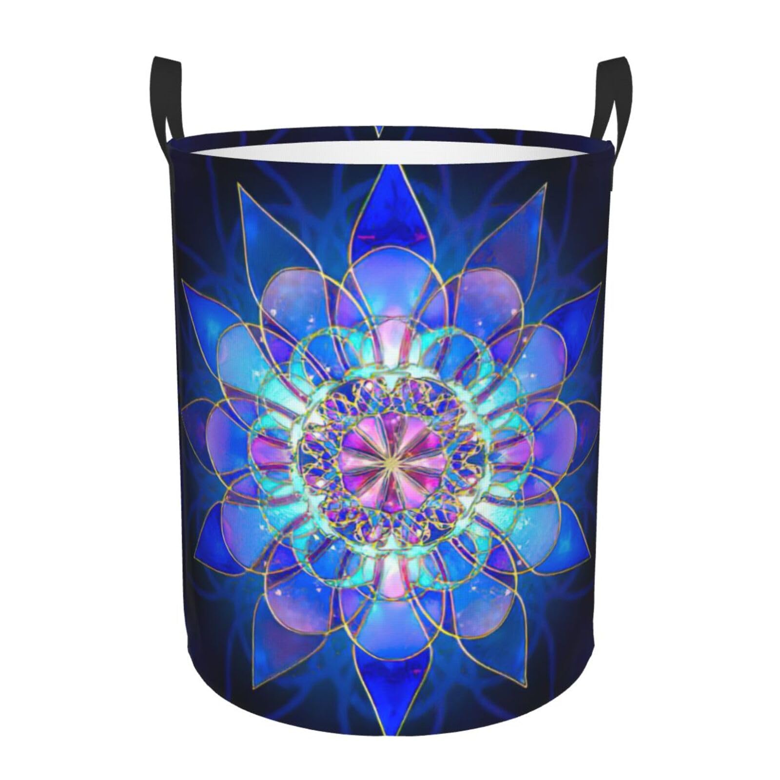 Panier à linge haut imprimé lotus bohème idéal pour couvertures