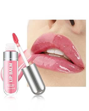 Tinted Lip Gloss Oil, Pink Hydrating Lip Tint Stain, Sheer Lip Treatment Moisturizer, Moisturizing Lip Tint Balm Lipstick Lipgloss, Glow Reviver Lips Care Oil, Christmas Makeup Gift for Women-03