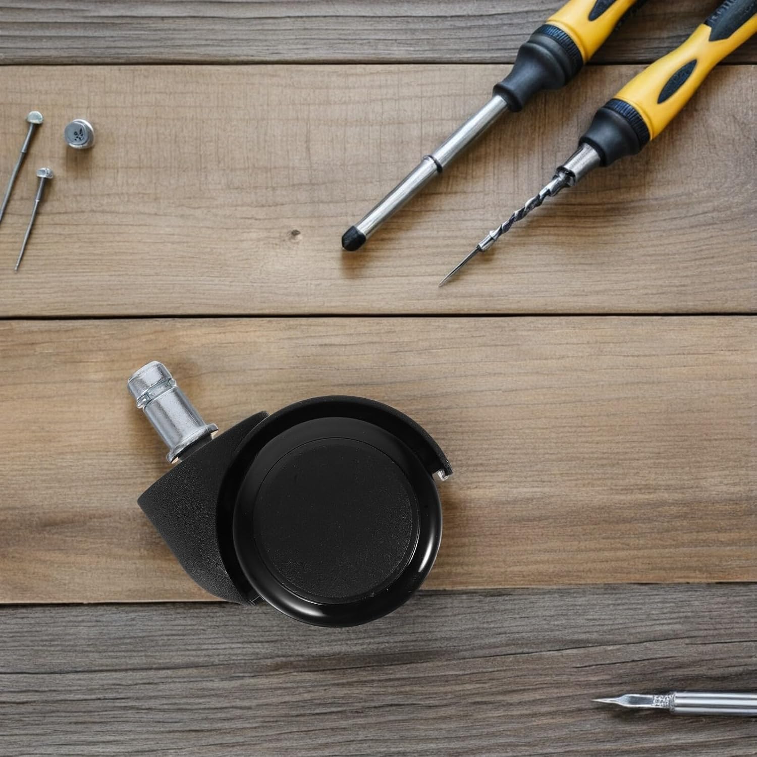 10pcs 2-inch Silent Rolling Office Chair Casters, Universal Swivel Stem Replacement Wheels for Hardwood Floors, Computer Desk Chair Furniture Accessories