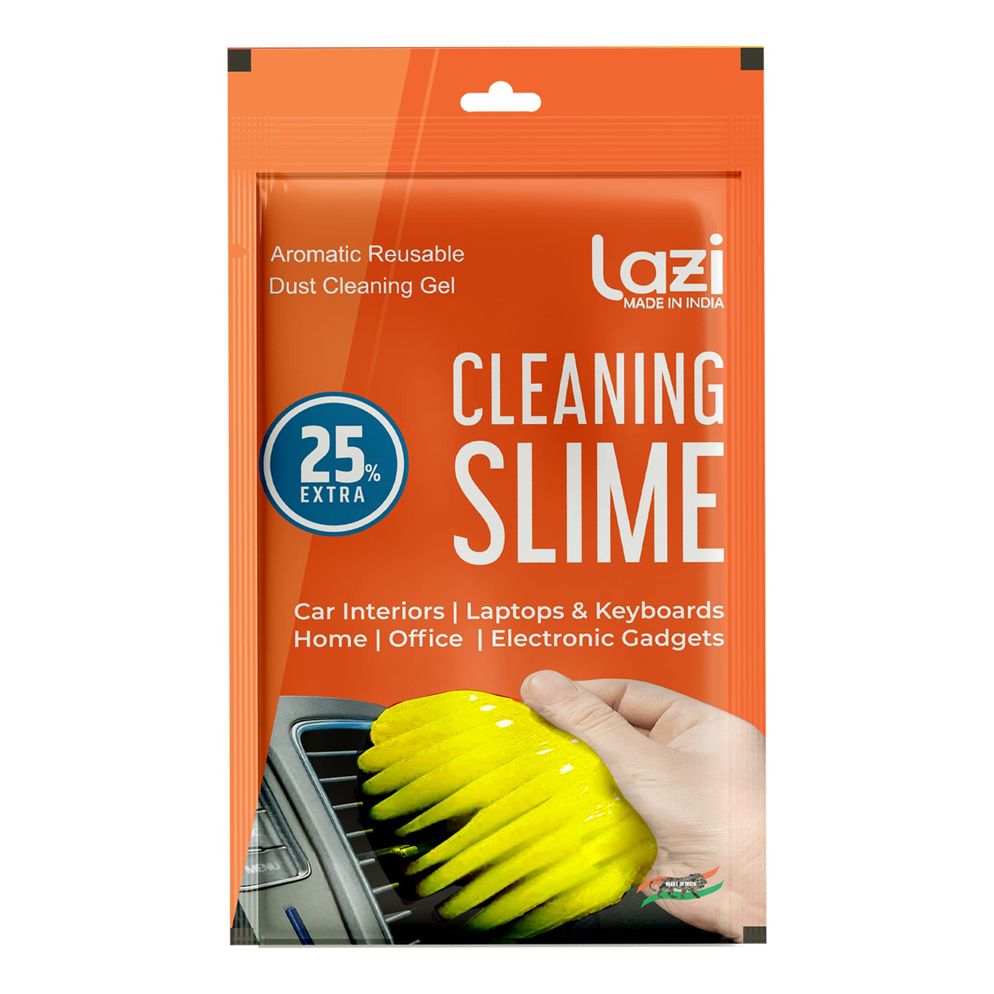Lazi Multipurpose Car Interior Ac Vent Dashboard Dirt Dust Cleaner Cleaning Gel Slime Car Interior Keyboard PC Laptop Electronic Gadgets Cleaner Cleaning Kit(Yellow)