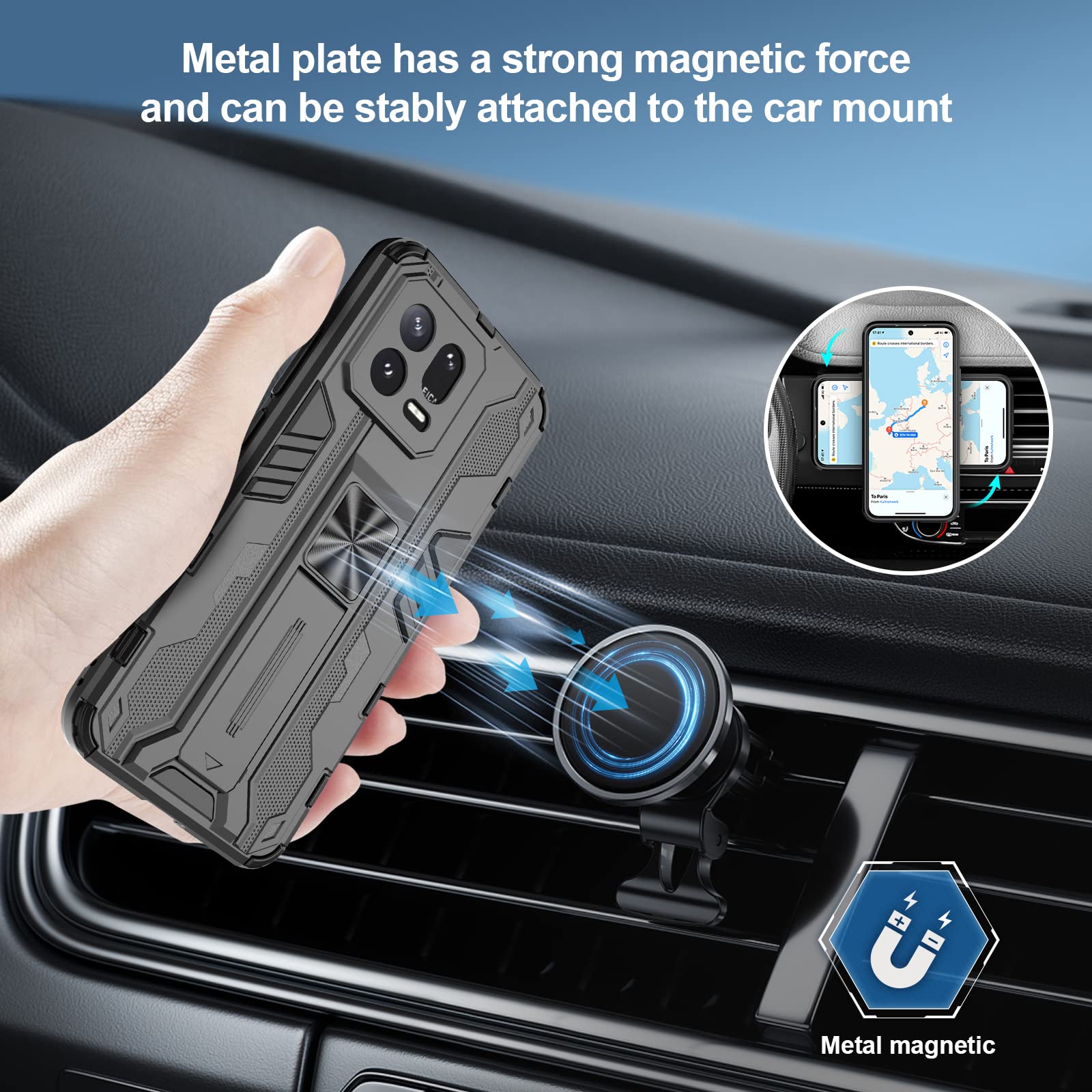 Funda para Xiaomi Redmi Note 15 Pro 5G, Carcasa Antigolpes con Soporte anular metálico, Case Protectora de Grado Militar, Azul — view 707