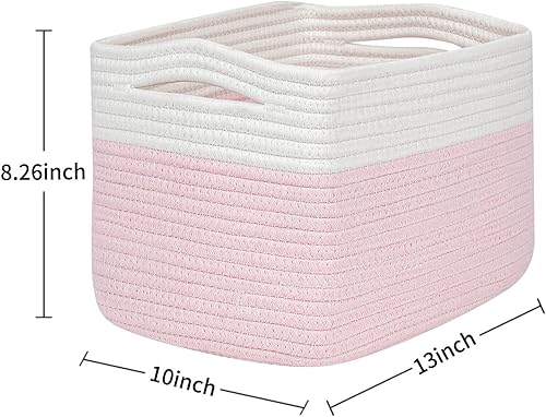 Miniatura 6 de Cestas de cuerda de juguete para bebé, cestas de almacenamiento tejidas decorativas para regalo, cubos organizadores de almacenamiento, cestas de